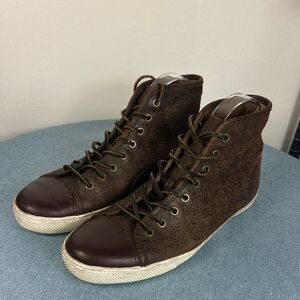 Frye Dark Brown Leather Women’s High-Top Sneakers Size 10.5/11